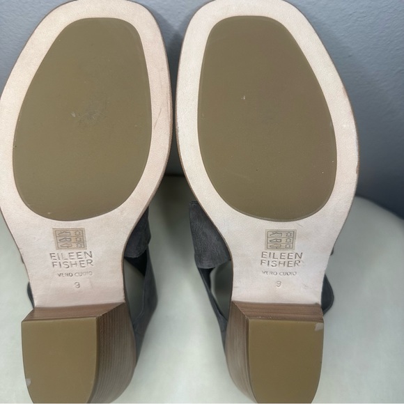 Eileen Fisher Nubuck Leather Sandal Sz 9 - Picture 5 of 6